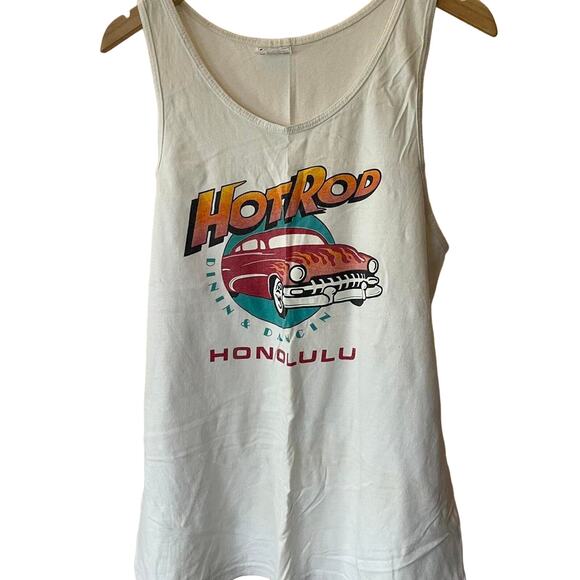 Vintage 90s Hot Rod Honolulu Hawaii Single Stitch Tank Top Adult XL - Picture 1 of 3